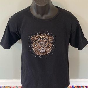 90s The Lion King Rhinestone Bling Shirt Black Medium